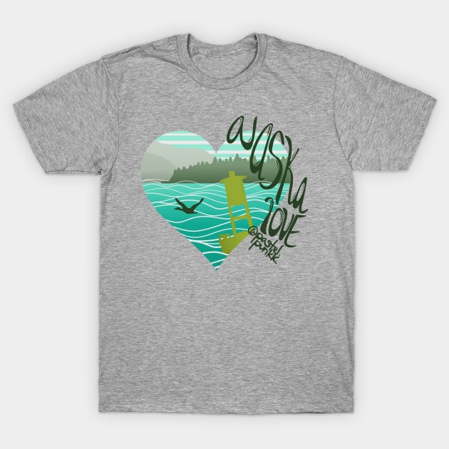 Alaska Love with a Buoy Scenery T-Shirt by Pastel.Punkk